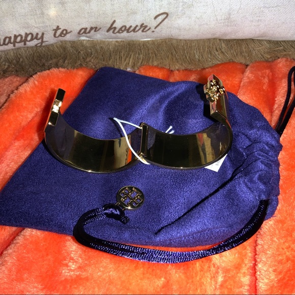 Tory Burch Logo Blue/gold Bangle Bracelet - Picture 3 of 11